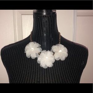 White Flower Statement Necklace!